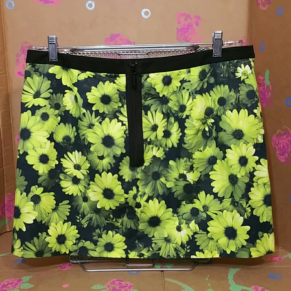NEW Michael Kors Kiwi Floral Striped Skirt 12 - Picture 3 of 9